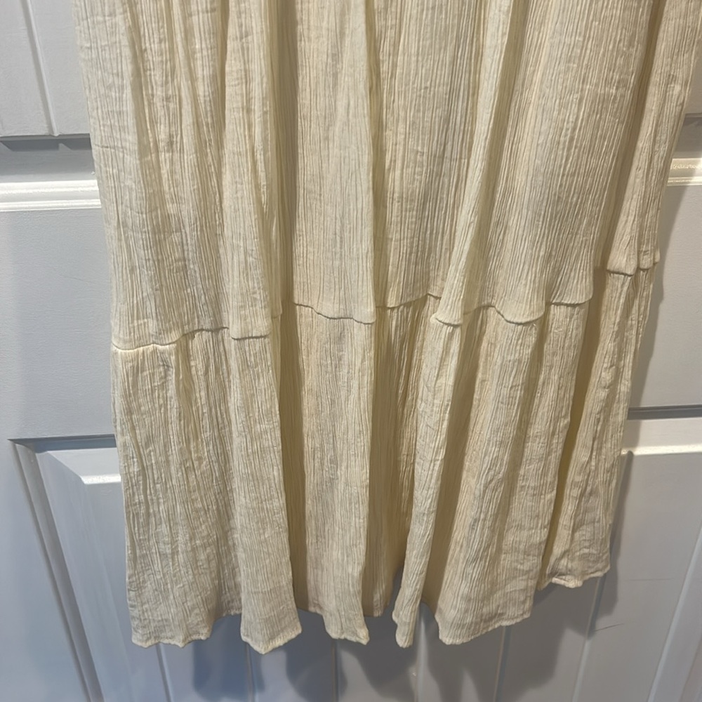 Sleeveless Button Down Ivory Tie Dress - Picture 9 of 9